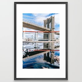 Brooklyn Bridge Reflection Framed Art Print
