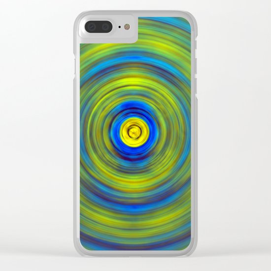 Vivid Green and Blue Swirl Clear iPhone Case