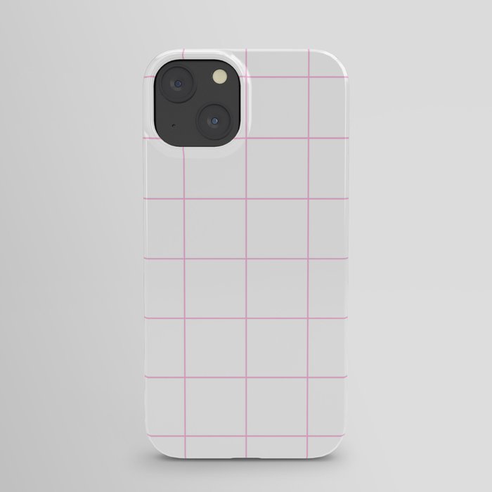 Graph Paper (Pink & White Pattern) iPhone Case