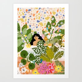 Bathing with Plants Art Print
