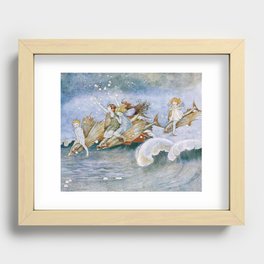 “Flying Fish Riders” by Ida Rentoul Outhwaite (1916) Recessed Framed Print