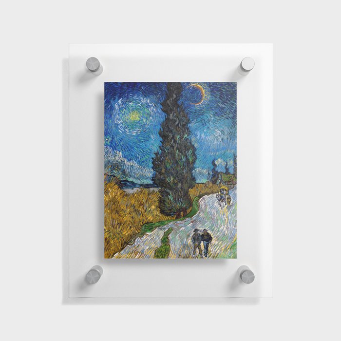 Vincent van Gogh - Country Road with Cypress and Star Floating Acrylic Print