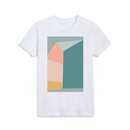 Abstract Geometric Shapes in Minty Pastels Kids T Shirt