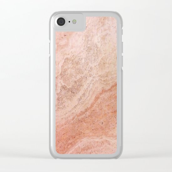 Polished Rose Gold Marble Clear iPhone Case