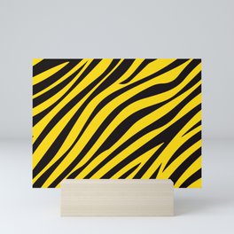Yellow and Black Abstraction Lines Mini Art Print