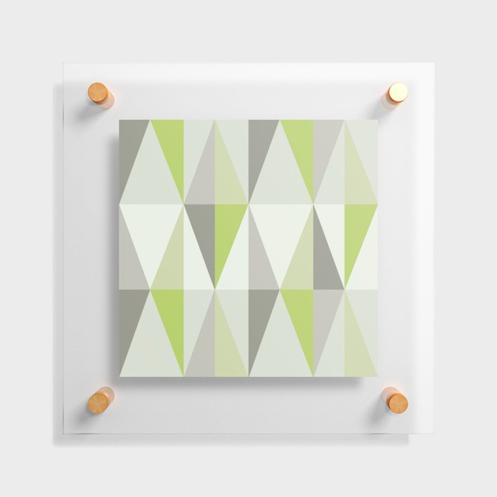MidCentury Modern Triangles Chartreuse Floating Acrylic Print