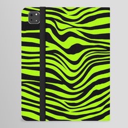 Neon Green Zebra Pattern iPad Folio Case