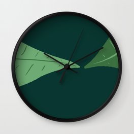 Lonely Leaves Wall Clock | Lineart, Minimalism, Simple, Animation, Loneliness, Wildlife, Leaves, Abstract, Pattern, Calm 