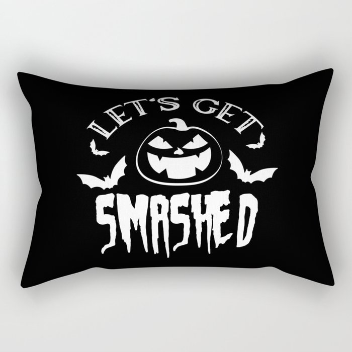 Let's Get Smashed Spooky Halloween Pumpkin Rectangular Pillow