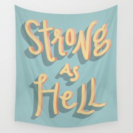 Strong as Hell Girl Power Print Wall Tapestry