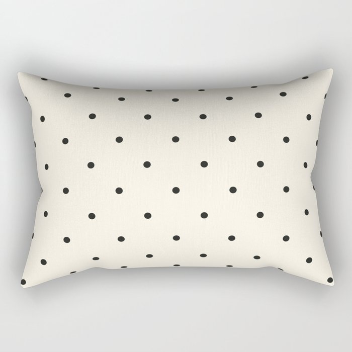 Black dots over cream background Rectangular Pillow
