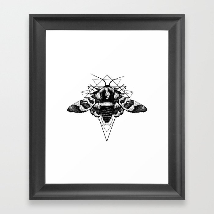 Geometric Moth Framed Art Print