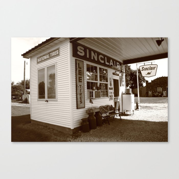 Route 66 - Gas Station 2008 #2 Sepia Canvas Print
