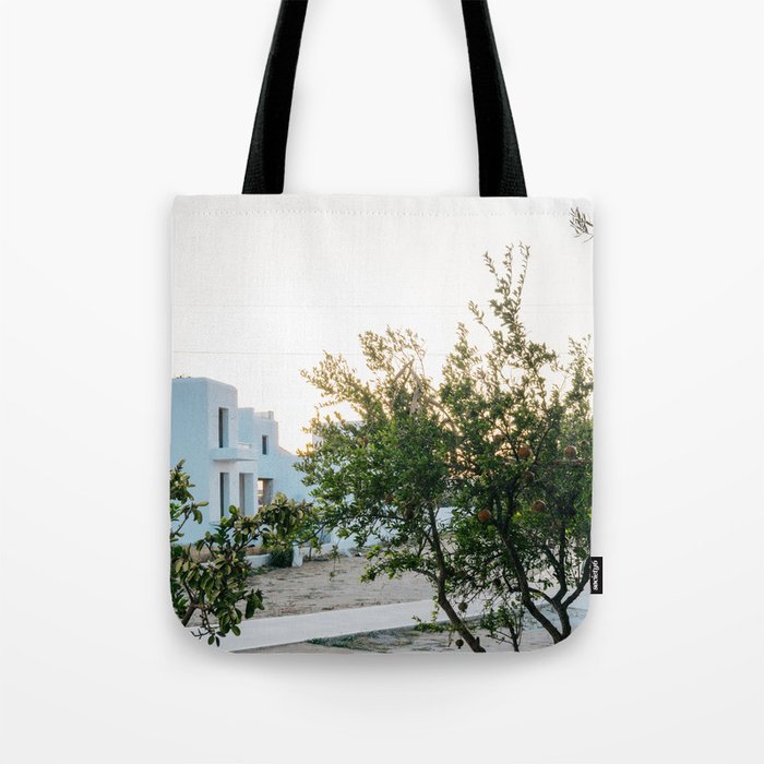 Greek Village In the Sun | White Houses and Fruit Trees on the Island of Naxos, Greece | Summer Travel Photography in Europe Tote Bag