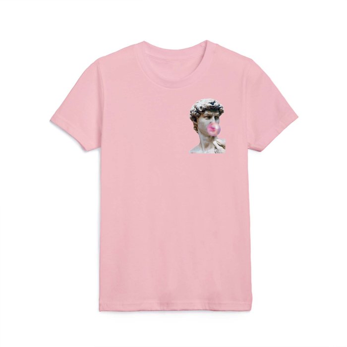 Statue of David blowing pink gum Kids T Shirt by Carole | Society6