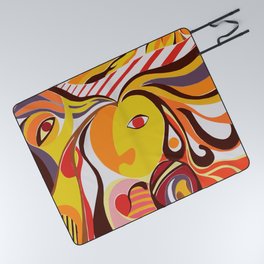 Cubism Picasso Colourful Bright Abstract Realism Figurative Portrait Conceptual Picnic Blanket