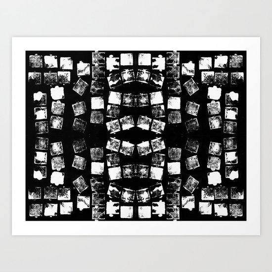 Stamp Black and White Art Print