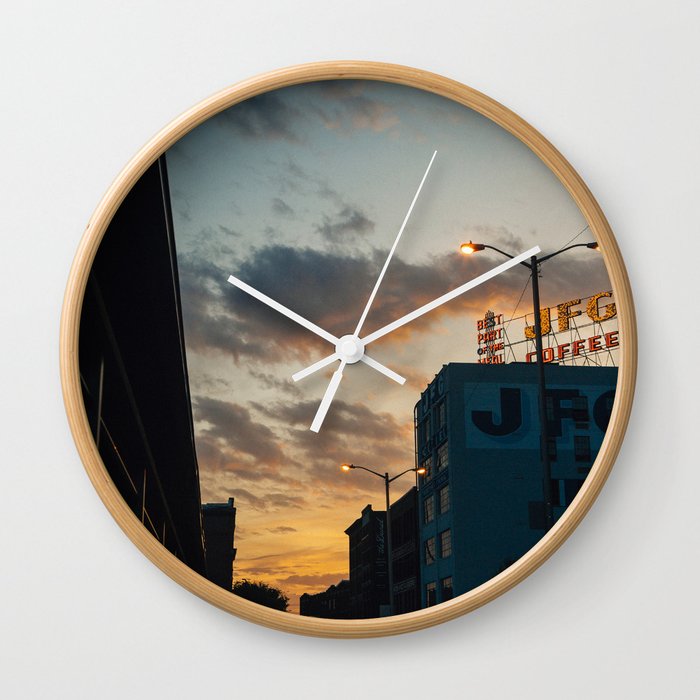Old City Sunrise Wall Clock