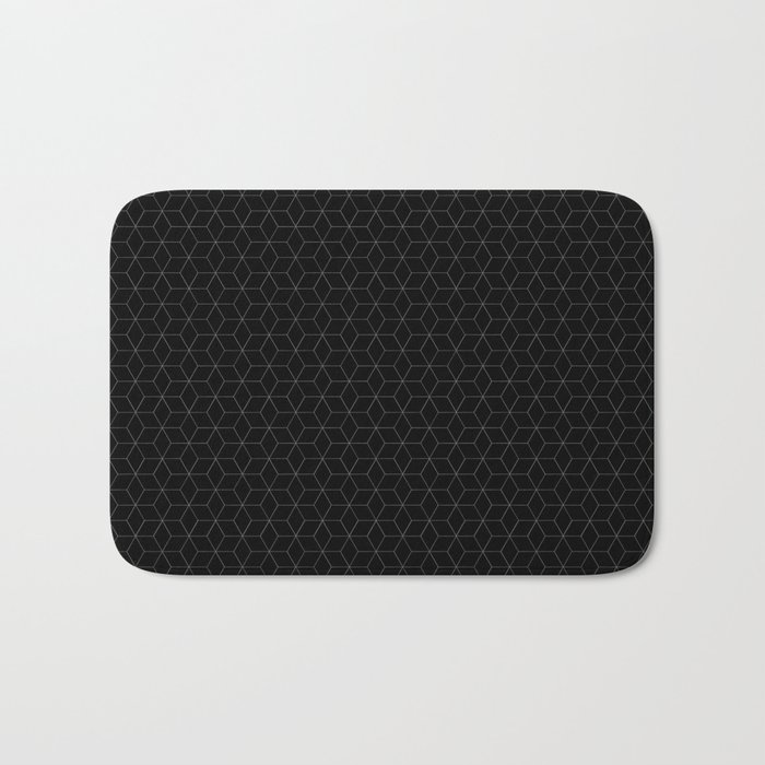 Black Cubes - simple lines Bath Mat