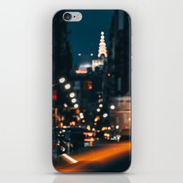 New York City Manhattan skyline at night in SoHo iPhone Skin