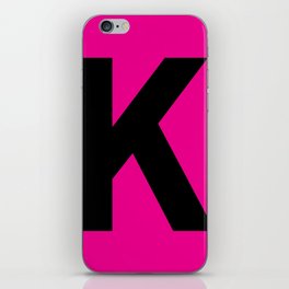Letter K (Black & Magenta) iPhone Skin