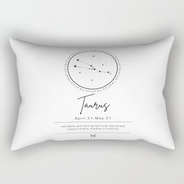 Taurus Zodiac | Black & White Rectangular Pillow