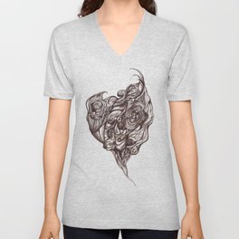 Rabbit Heart V Neck T Shirt