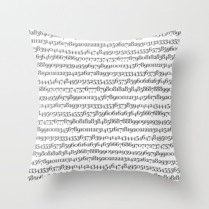 All The Numbers - White Throw Pillow