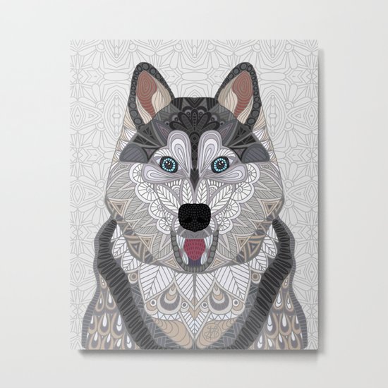 Happy Husky Metal Print