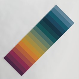 Colorful Abstract Vintage 70s Style Retro Rainbow Summer Stripes Yoga Mat
