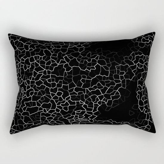 White on Black Crackle Rectangular Pillow