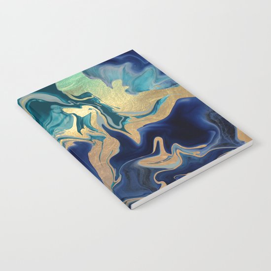 DRAMAQUEEN - GOLD INDIGO MARBLE Notebook
