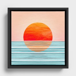 Minimalist Sunset III / Abstract Landscape Framed Canvas