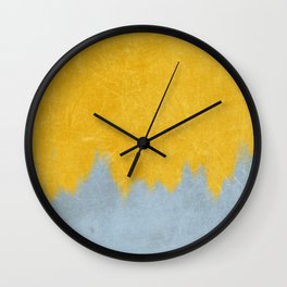 Grungy Yellow and Grey Bleed Wall Clock