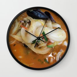 Spicy Seafood Noodle Soup Wall Clock