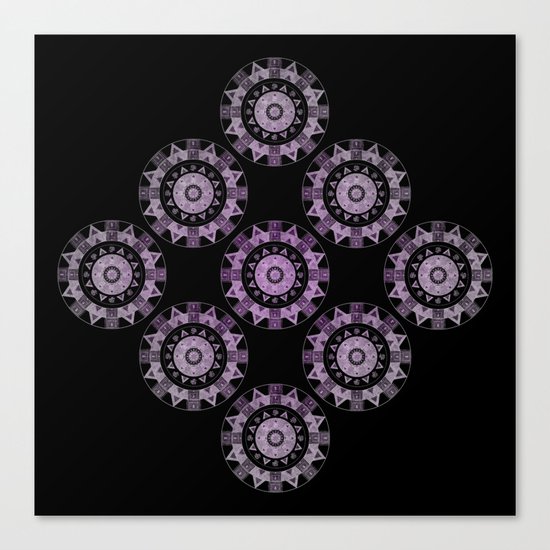 Ethnic mandalas in purple Canvas Print