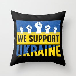 We Support Ukraine Throw Pillow