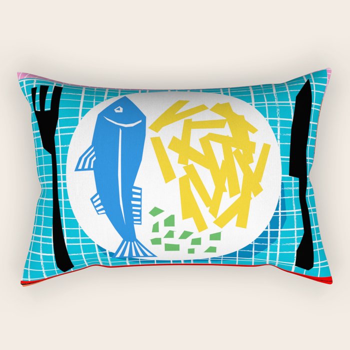 Chippy england art print, fish and chips, memphis, wacka, food art