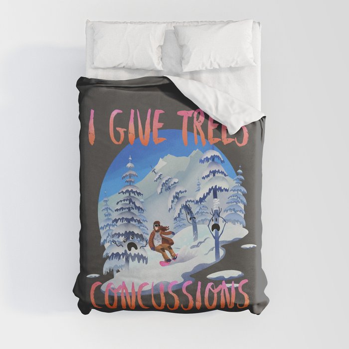 Snowboard Steve - I give trees concussions Duvet Cover