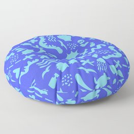 Beachside - Sky Blue on Cobalt Floor Pillow