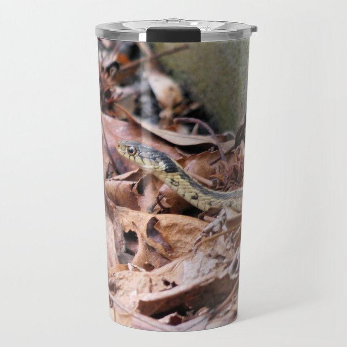 Garter Snake in the Leaves Travel Mug