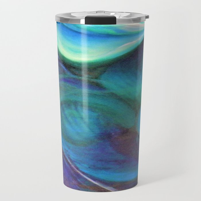 Royal Blue Abstract Oil Study Travel Mug