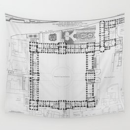 Louvre plan Wall Tapestry