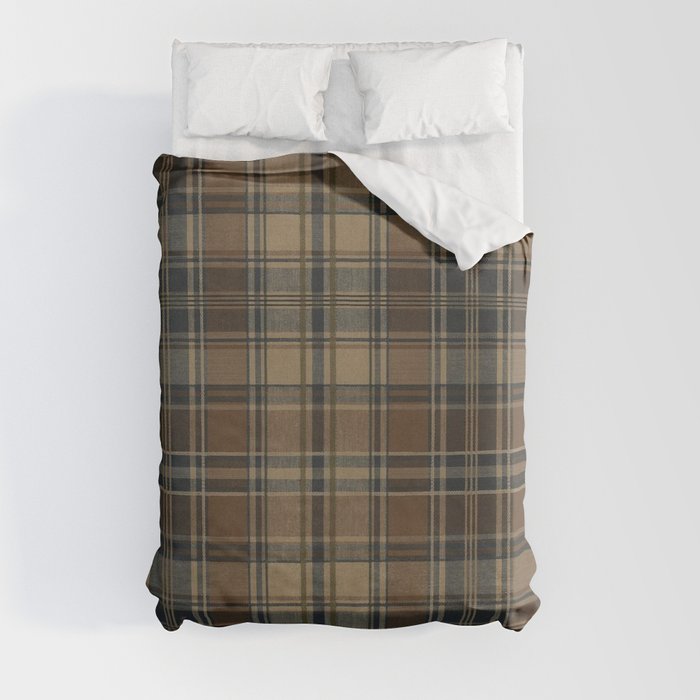 Classical Beige Brown Tartan Plaid Pattern Duvet Cover