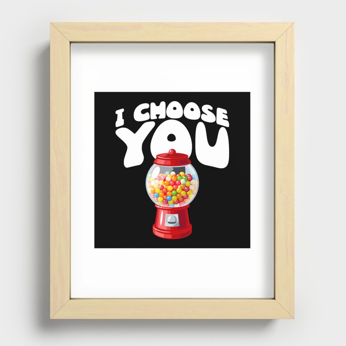 Bubblegum I Choose You Chewing Gum Candy Recessed Framed Print