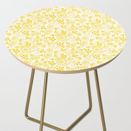 Yellow Eastern Floral Pattern Side Table