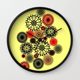 Black/Red Pattern Wall Clock | Homedecor, Black And Red, Flowers, Pattern, Geometry, Wallart, Stars, Buttercream, Abstract, Digital 