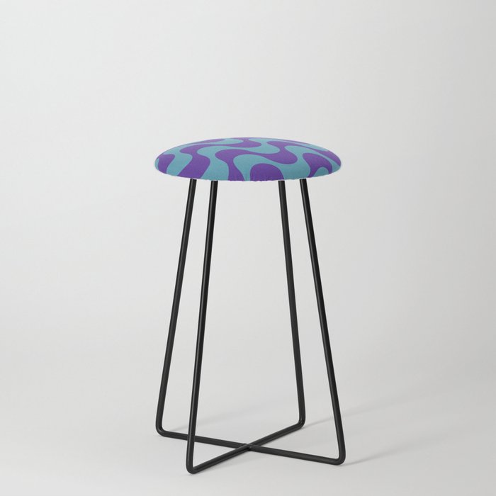 Retro Psychedelic Stripe Pattern 743 Counter Stool