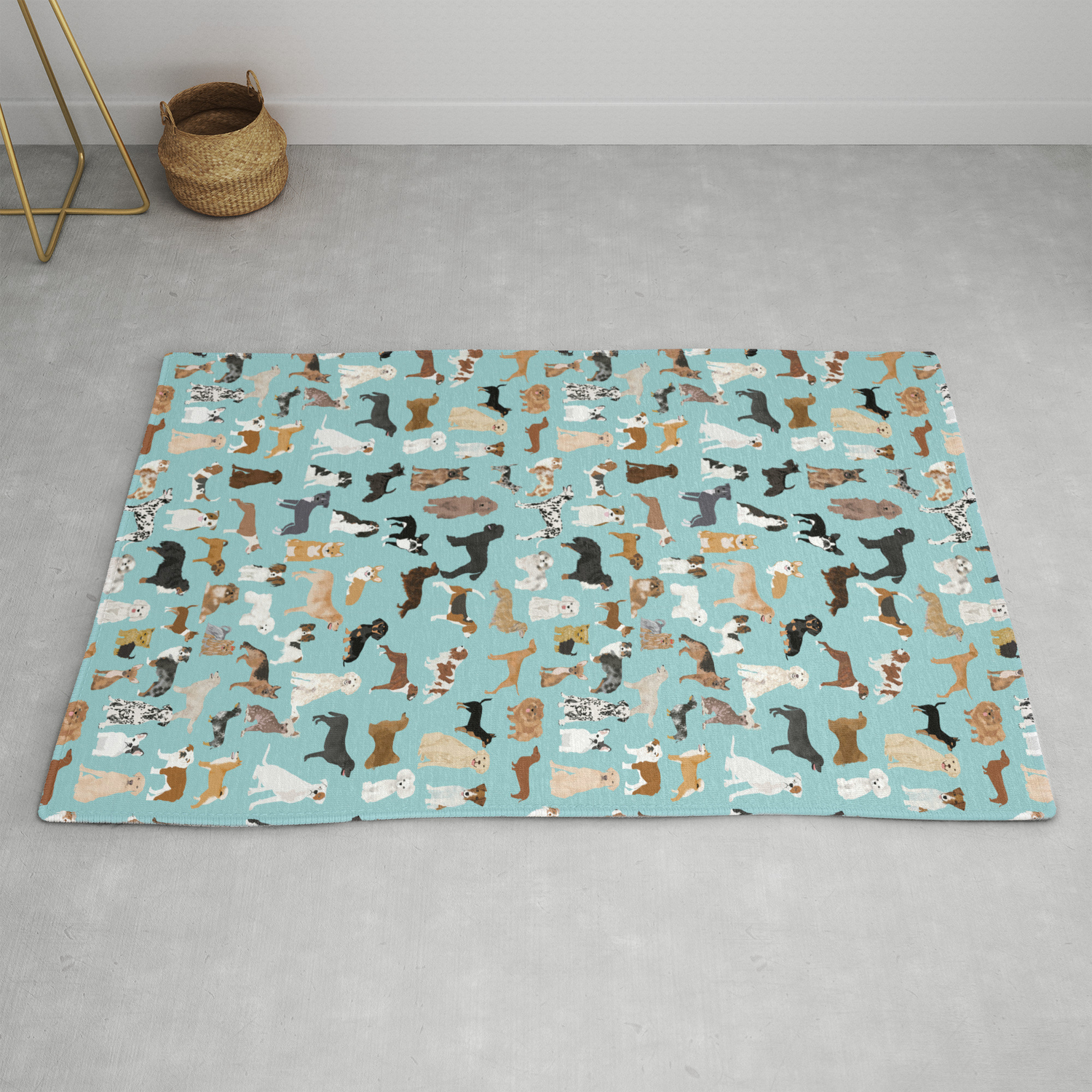 Dog Person Mint Breeds Rug, Rugs For Dogs