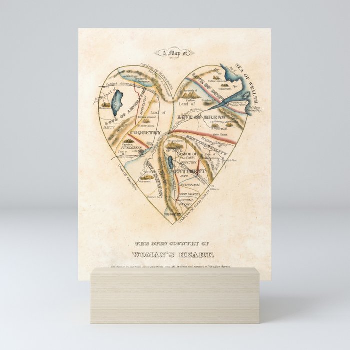 "A Map of the Open Country of a Woman's Heart" by D. W. Kellogg (c. 1833-1842) Mini Art Print